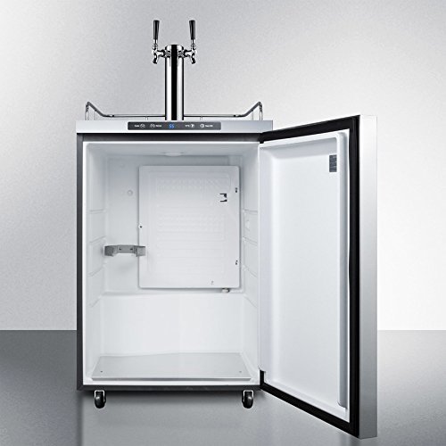Summit SBC635MOS7HHTWIN 24" Outdoor Dual Tap Beer Dispenser with 5.6 cu. ft. Capacity Automatic Defrost Digital... N4