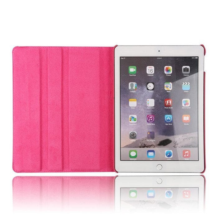 ipad Case Red,TechCode 360 Degrees Rotating Magnetic PU Leather with Stand Smart Auto Sleep/Wake Feature Case... N27