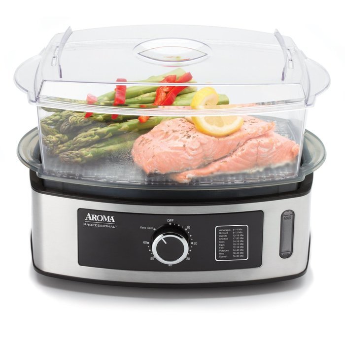 Aroma Housewares Professional 5-Quart Food Steamer, Stainless Steel N9