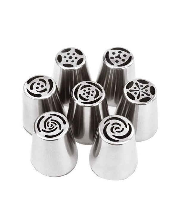 7pcs/set Russian Icing Piping Nozzles Cake Decoration Tips Home Baking DIY Tool Tulip Rose Nozzle Tip