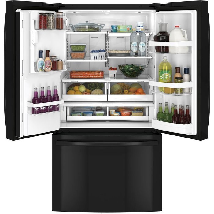 GE GFE28HGHBB 27.7 Cu. Ft. Black French Door Refrigerator - Energy Star N3