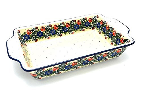 Polish Pottery Baker - Rectangular Brownie Pan - Garden Party