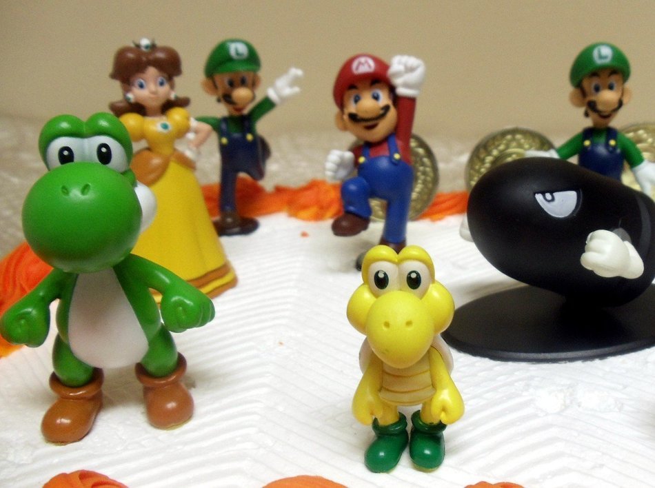 Mario Brothers Birthday Party 22 Piece Mario Birthday Cake Topper Featuring Mario, Luigi, Bullet, Toad, Mushroom... N5