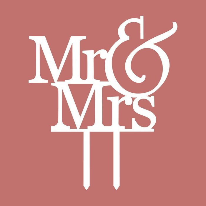 Cake Topper Of Bridal Or Party Mr And Mrs N6