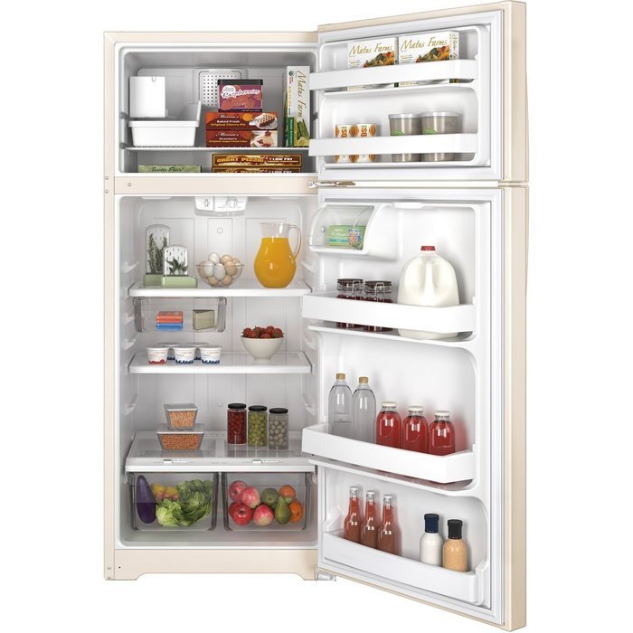 GE GIE18GTHCC 17.5 Cu. Ft. Bisque Top Freezer Refrigerator - Energy Star N4