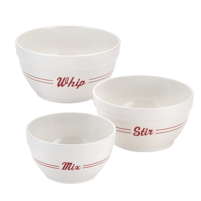 Cake Boss 3-Piece Melamine Mixing Bowl Set, Bistro N2