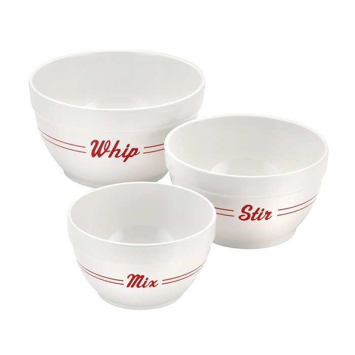 Cake Boss 3-Piece Melamine Mixing Bowl Set, Bistro N4