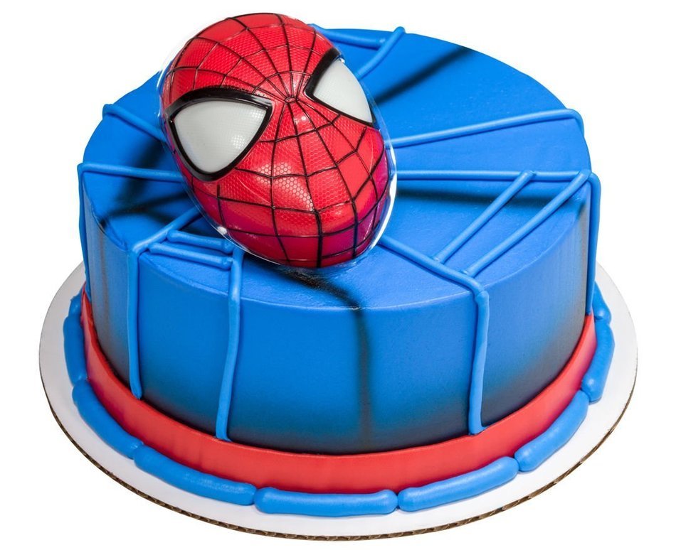 Spiderman Head Cake Topper with Light Up Eyes & 12 Cupcake Rings, DecoPac, Marvel. N6