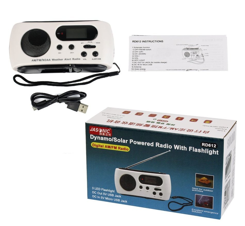 LeeKer Emergency Solar Power Dynamo Hand Crank FW/AM/NOAA Weather Alert Radio Built in LED Flashlight with USB... N5
