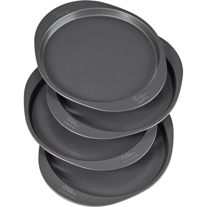 Wilton 2105-0188 4 Piece Easy Layers Round Cake Pan Set, 8" N6