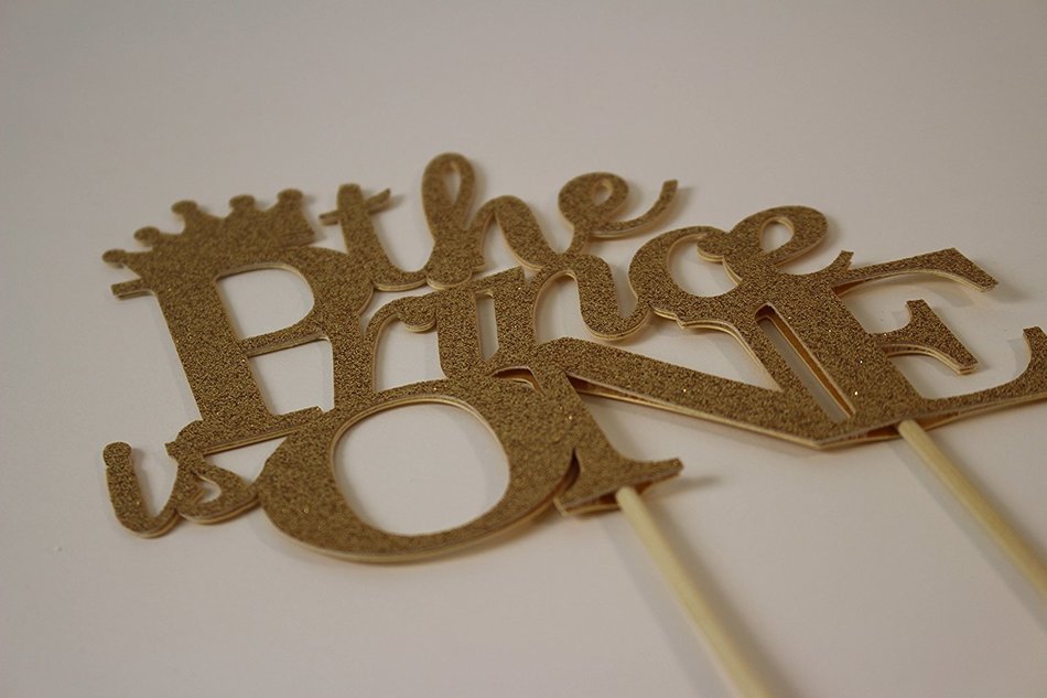 All About Details Gold The Prince is One Cake Topper