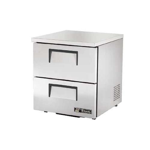 True TUC-27D-2-LP-HC Series Undercounter Refrigerator Low Profile Solid Drawered One Section