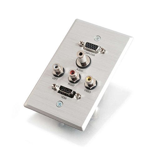 C2G/Cables To Go 41040 HDMI, VGA, 3.5mm Audio, Composite Video and RCA Stereo Audio Pass Through Single Gang Wall...
