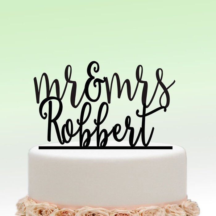 ivisi Personalized Wedding Cake Topper Custom Initial Name Decoration Anniversary Gift (Design 10) N5