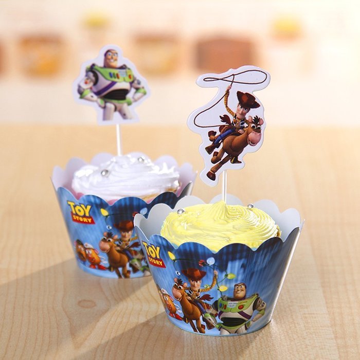 Winrase&reg; Set of 12 Chic Batman Mouth Kids Birthday Party Decoration Paper Cupcake Liner Wrap Wrappers with Toppers... N55