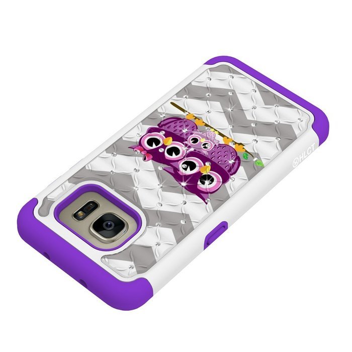 Galaxy S7 Edge Case, HLCT Rugged Shock Proof Dual-Layer Case for Samsung Galaxy S7 Edge (2016) (Green White A) N20