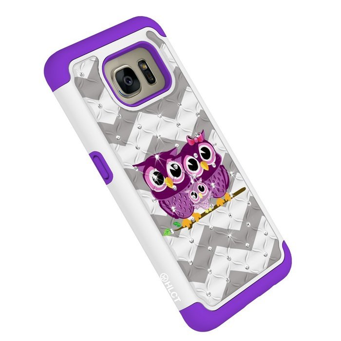 Galaxy S7 Edge Case, HLCT Rugged Shock Proof Dual-Layer Case for Samsung Galaxy S7 Edge (2016) (Green White A) N21