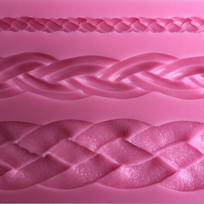 Karen Baking Three Kinds Rope Shape 3D Silicone Cake Mold For Cake Fondant Decorating N3