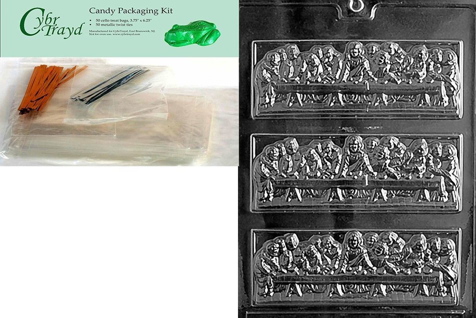 Cybrtrayd R022 Last Supper Bar Chocolate Candy Mold with Exclusive Cybrtrayd Copyrighted Chocolate Molding Instructions... N3