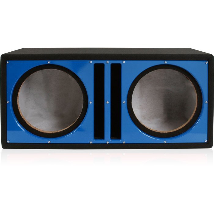 Belva Dual 12-inch Car Subwoofer Box Sealed and Ported 3/4-inch MDF Prelined Polyfil Includes Custom Blue Baffle... N16