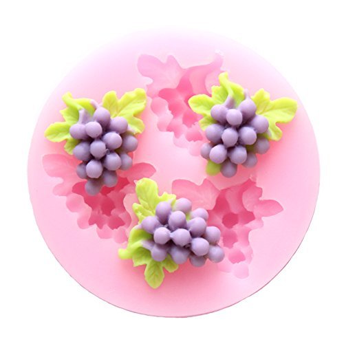 Eoonfirst Three Holes Small Grape Fruit Silicone Mold Fondant Molds Sugar Craft Tools Chocolate Mould