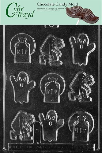 Cybrtrayd H010 Halloween Chocolate Candy Mold, Assorted with RIP