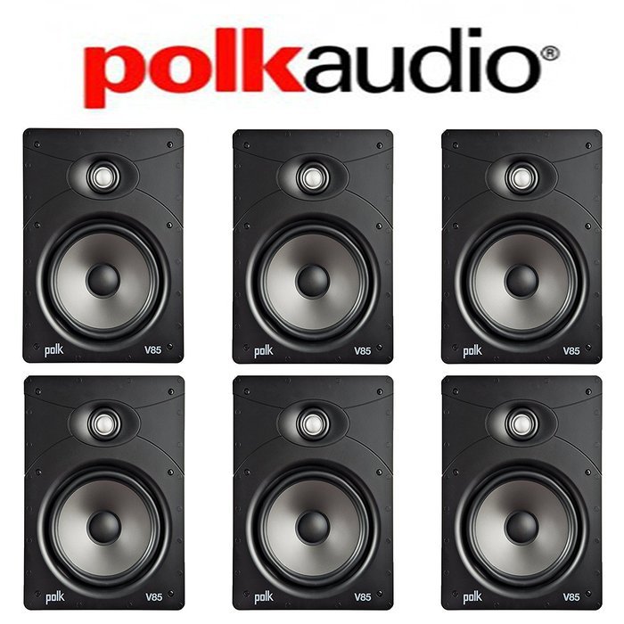 Polk Audio V85 High Performance Vanishing In-Wall Loudspeakers (6 Pack)
