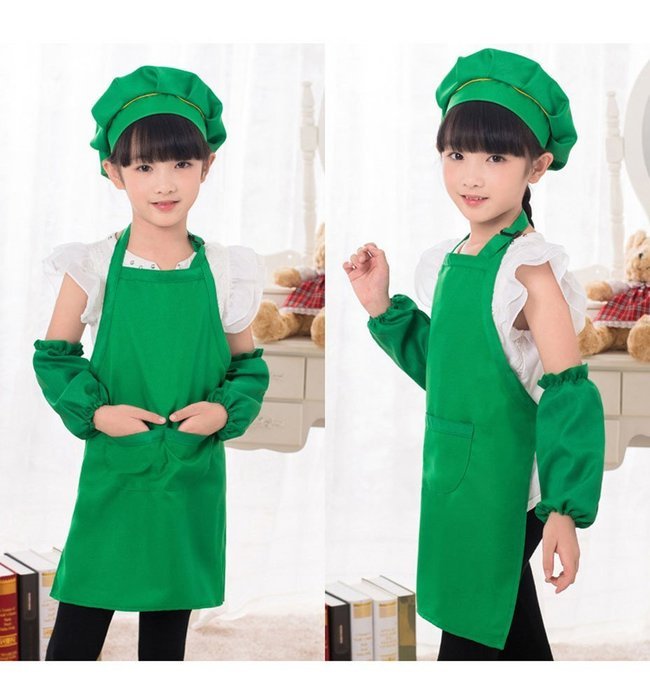Unisex Kids Cooking Painting Gardening Apron Baking Personalized Childrens Apron(RRD,XL) N23