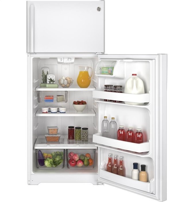 Ge GIDDS-632138 Energy Star 18.1 cu. ft. Top Freezer Refrigerator With Icemaker, White, Reversible Door Swing N2