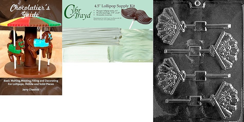 Cybrtrayd W030 Fan Lolly Wedding Chocolate Candy Mold N4