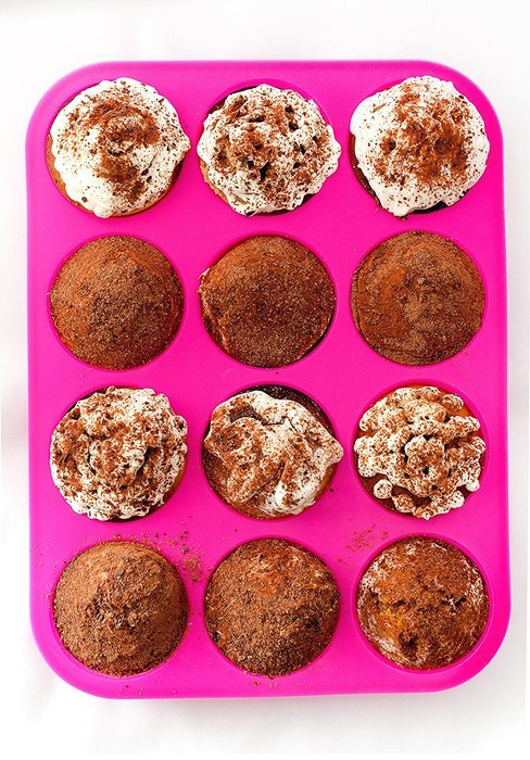 Silicone Muffin & Cupcake Pan - 12 Cups Pink Mold & Baking Tray- Reusable, Non-Stick Bakeware - Heat Resistant... N4