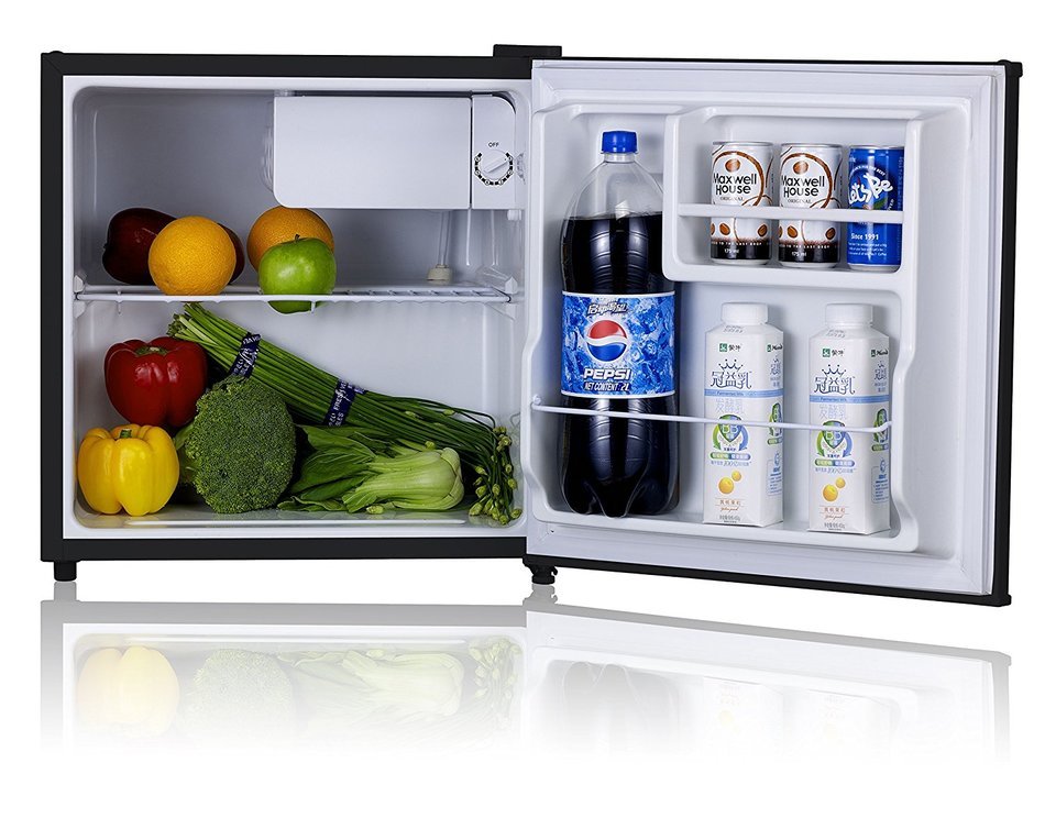 Midea WHS-65LB1 Compact Single Reversible Door Refrigerator and Freezer, 1.6 Cubic Feet, Black N15