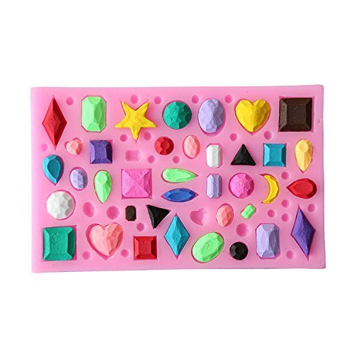 WYD Diamond Gems Assorted Shapes Silicone Mold Cupcake Decorating Fondant Mold Chocolate Mold Cake Decorating... N3
