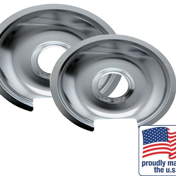 Range kleen Drip Pan Chrome 1 Small / 6" And 1 Large / 8", 2 Pk - 10562X