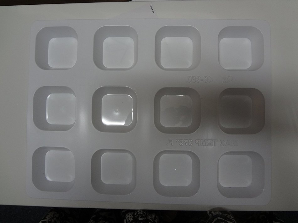 CK Products 49-850 Plastic Square Muffin Pan, White