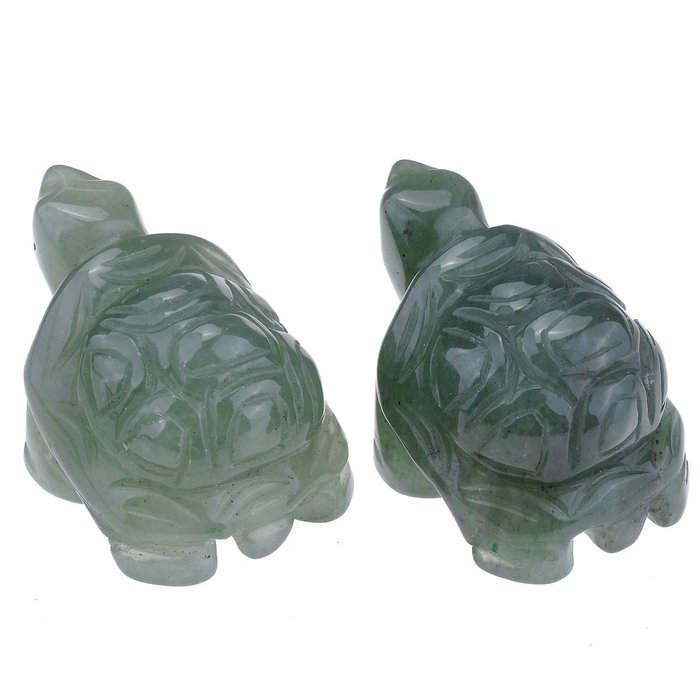 JOVIVI 1pc Natural Carved Gemstones Tortoise Figurine 1.5'' Room Decoration, with Gift Box (Opalite) N17