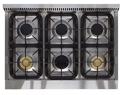 AGA APRO36AGSS 36" Professional Gas Range with RapidBake Convection, Stainless Steel N4