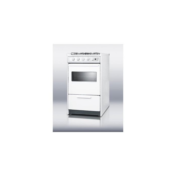 Summit WNM114RW Professional 20" White Gas Slide-In Sealed Burner Range