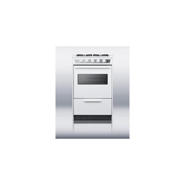 Summit WNM114RW Professional 20" White Gas Slide-In Sealed Burner Range N2
