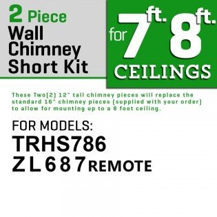 ZLINE 2-12 in. Short Chimney Pieces for 7 ft. to 8 ft. Ceilings N14