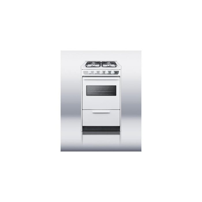 Summit WNM114RW Professional 20" White Gas Slide-In Sealed Burner Range N3