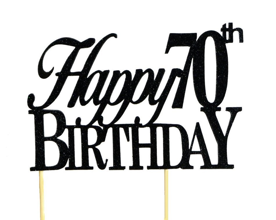 All About Details Black Happy-70th-birthday Cake Topper free image download
