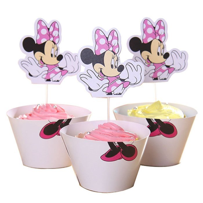 BETOP HOUSE Minnie Mouse Cupcake Wrapper Topper Kit Set of 1 Dozen N2