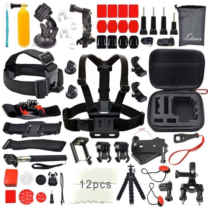 YFY 26-In-1 Basic Outdoor Sports Accessories Kit for GoPro Hero Cameras,SJ Cam, Xiaomi Yi,Sport Acion Camera N6