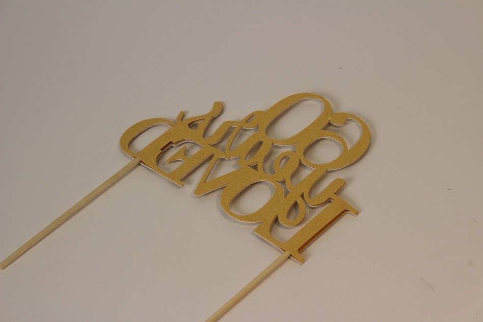 All About Details Gold 60-Years-Loved Cake Topper