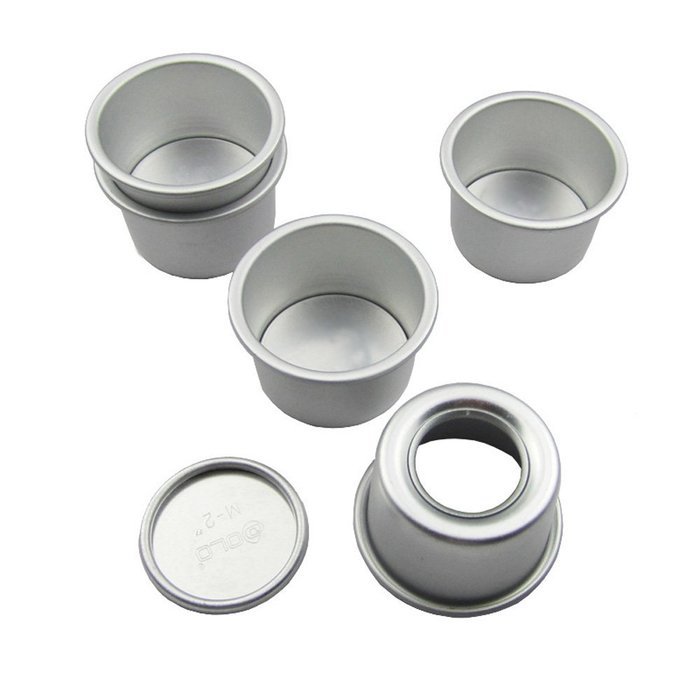 Dealglad&reg; 5pcs New 2 Inch Anodized Aluminum Round Cupcake Pan Chiffon Cake Pudding Mold Baking Mould with Removable... N2