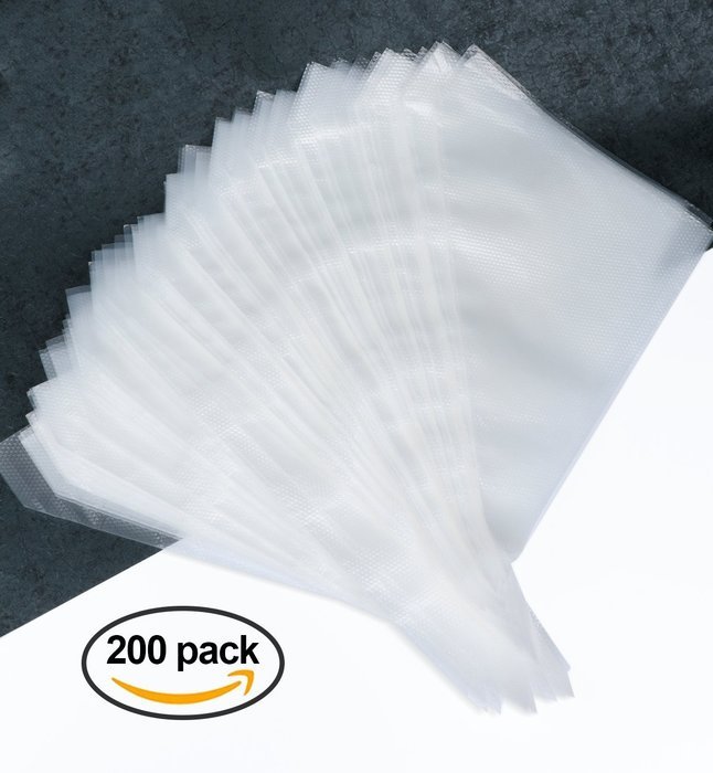 ilauke 200PCS Decorating Icing Bags - Large Capacity For Fine Decoration of Homemade DIY Cakes and Cookies