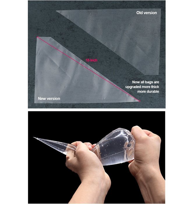 ilauke 200PCS Decorating Icing Bags - Large Capacity For Fine Decoration of Homemade DIY Cakes and Cookies N3