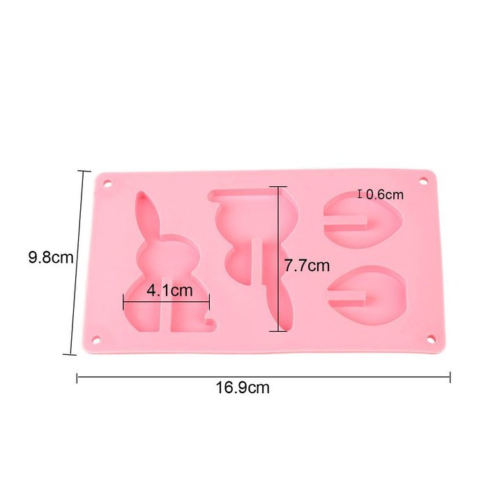 Ckeyin 2pcs Rabbit Shaped Mold Silicone Chocolate Mold Biscuits Fondant Baking Tools N5