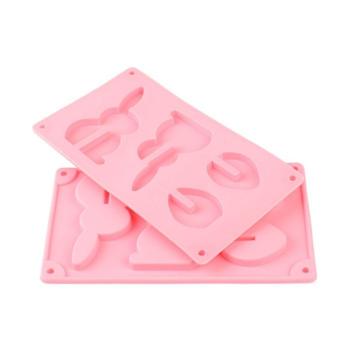 Ckeyin 2pcs Rabbit Shaped Mold Silicone Chocolate Mold Biscuits Fondant Baking Tools N7